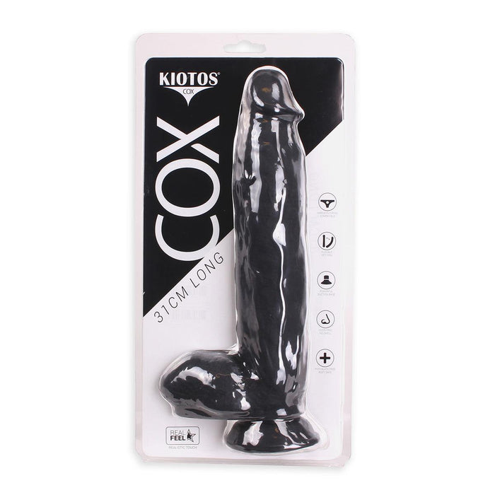 Kiotos Cox - Dildo 31 x 6 cm - Zwart-Erotiekvoordeel.nl