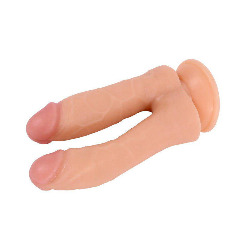 Kiotos Cox - Dildo Voor Dubbele Penetratie - 19 x 3/3.5 cm - Lichte Huidskleur-Erotiekvoordeel.nl