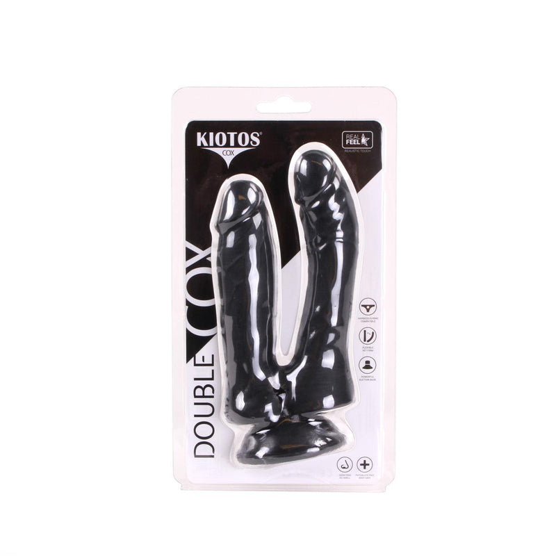 Kiotos Cox - Dildo Voor Dubbele Penetratie - 19 x 3/3.5 cm - Zwart-Erotiekvoordeel.nl