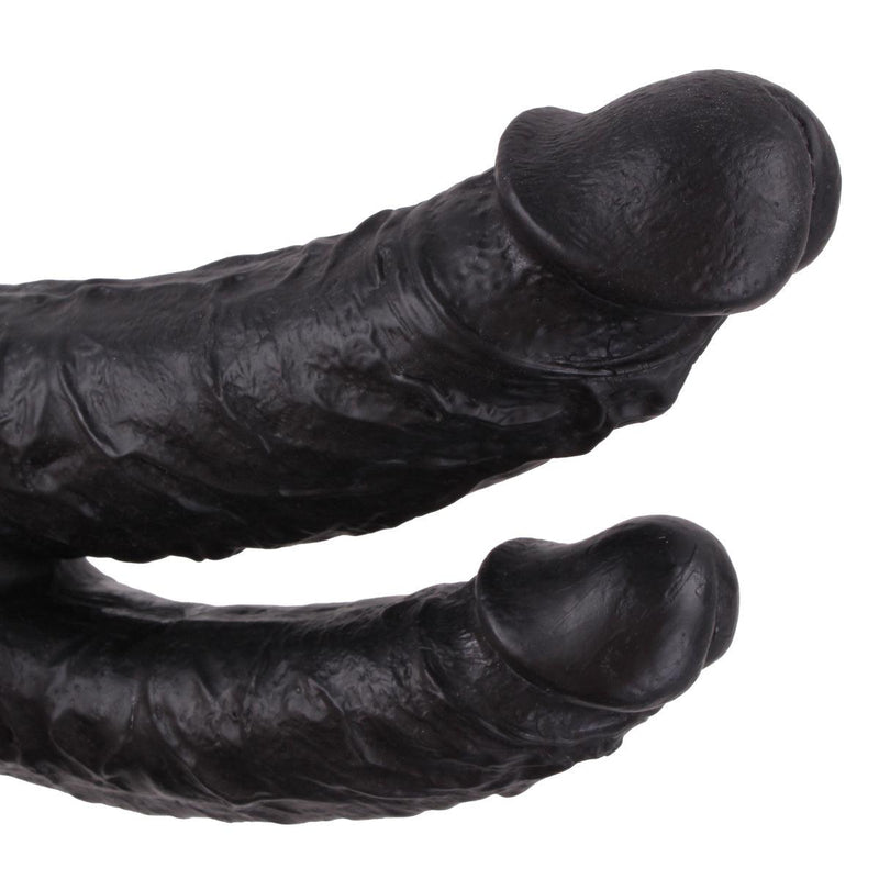 Kiotos Cox - Dildo Voor Dubbele Penetratie - 21 x 3.5/4.5 cm - Zwart-Erotiekvoordeel.nl