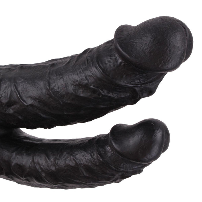 Kiotos Cox - Dildo Voor dubbele penetratie 21 x 3.5/4.5 cm - Zwart-Erotiekvoordeel.nl
