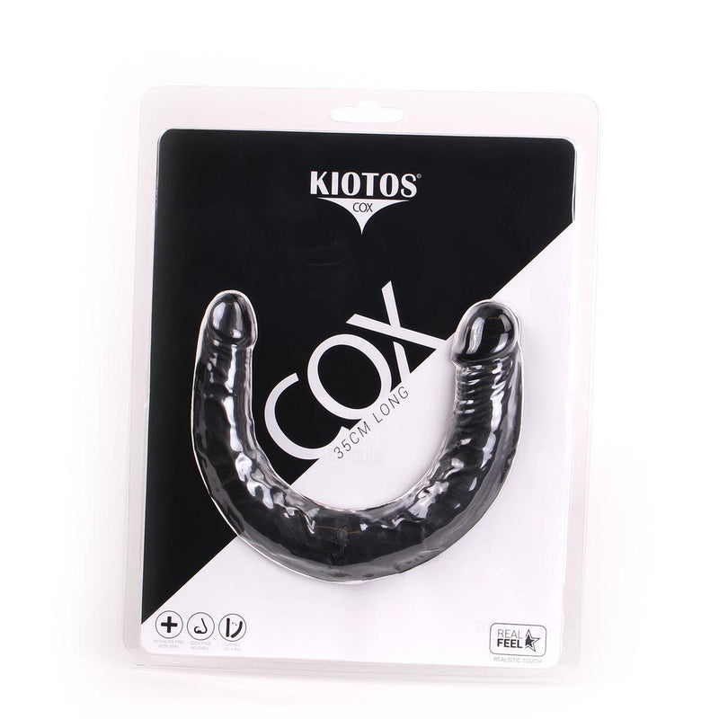 Kiotos Cox - Dubbele Dildo 35,5 cm - Zwart-Erotiekvoordeel.nl