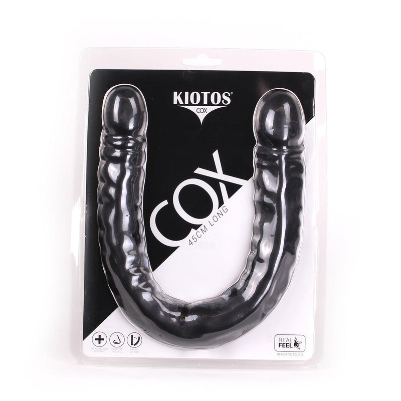 Kiotos Cox - Dubbele Dildo - 45 x 4,5/4,8 cm - Zwart-Erotiekvoordeel.nl