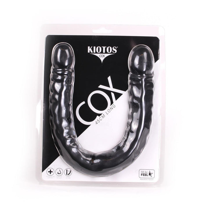 Kiotos Cox - Dubbele Dildo 45 x 4,5/4,8 cm - Zwart-Erotiekvoordeel.nl