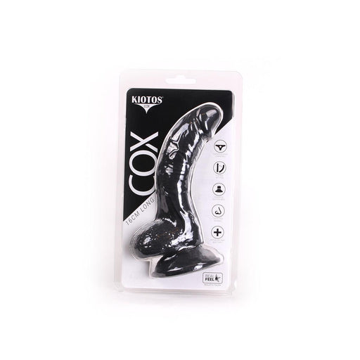 Kiotos Cox - Lichte Gekromde Dildo 16 x 4 cm - Zwart-Erotiekvoordeel.nl
