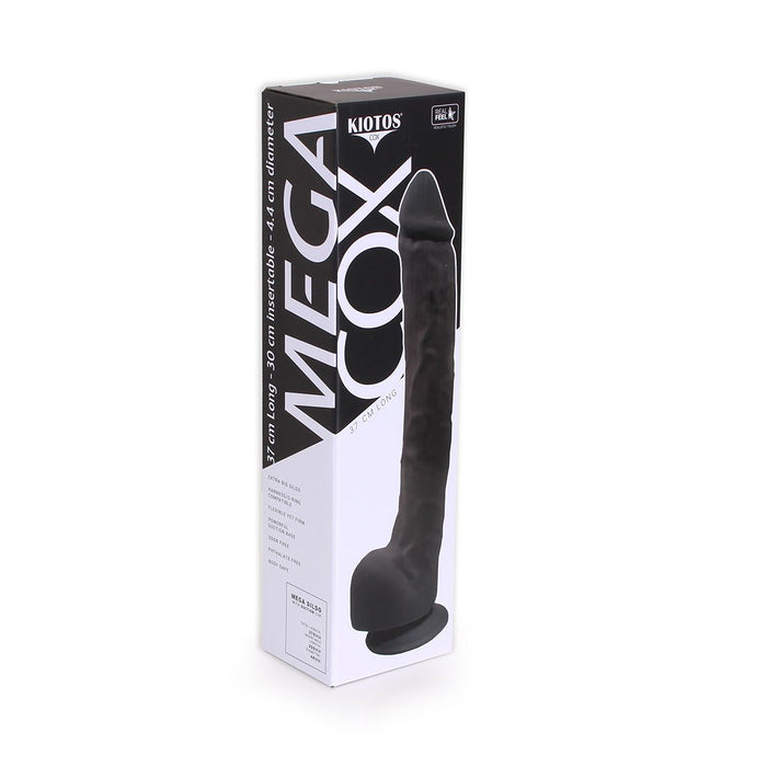 Kiotos Cox - Mega Dildo XXL 37 x 4.4 cm - Zwart-Erotiekvoordeel.nl
