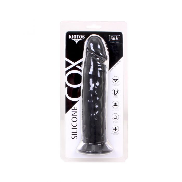 Kiotos Cox - Siliconen Dildo Met Zuignap 25 x 5 cm - Zwart-Erotiekvoordeel.nl