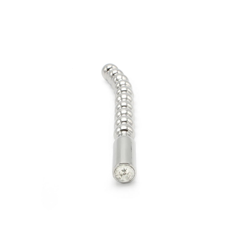 Kiotos - Plug anular estriado con ligera curvatura y cristal Swarovski - Diámetro 8 y 10 mm - Erotiekvoordeel.nl