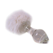 Kiotos - Glass butt plug with white bunny tail - Erotiekvoordeel.nl