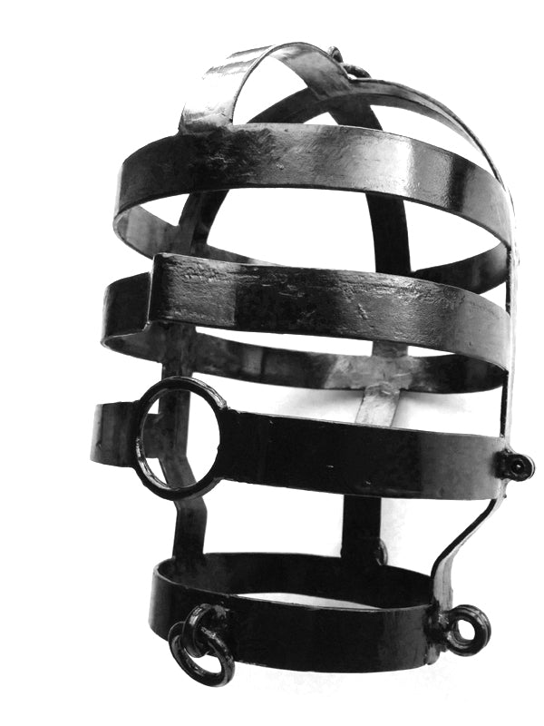 Kiotos - Grande cage de tête en métal - Revêtement noir - Erotiekvoordeel.nl