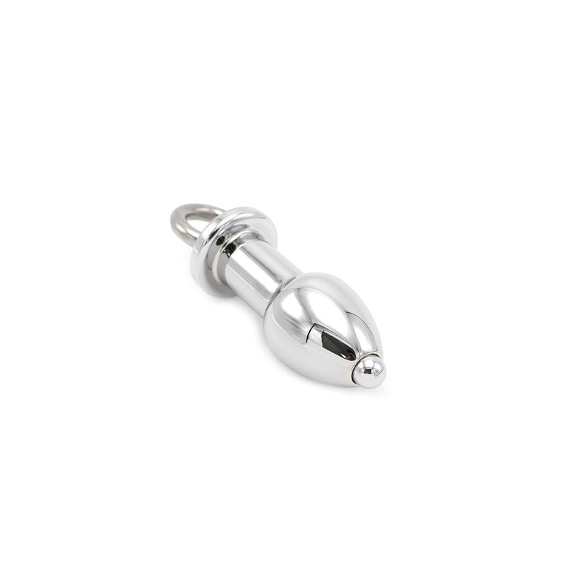 Kiotos - Hollow Stainless Steel Butt Plug with Locking Screw - Small-Erotiekvoordeel.nl