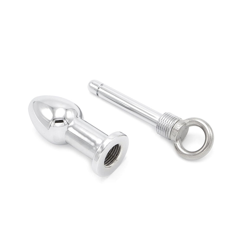 Kiotos - Hollow Stainless Steel Butt Plug with Locking Screw - Small-Erotiekvoordeel.nl