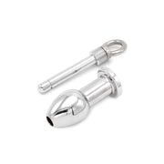 Kiotos - Hollow Stainless Steel Butt Plug with Locking Screw - Small-Erotiekvoordeel.nl
