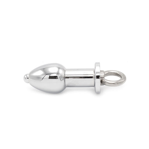 Kiotos - Hollow Stainless Steel Butt Plug with Locking Screw - Small-Erotiekvoordeel.nl