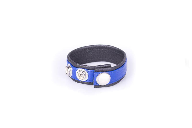 Kiotos - Cinturino per pene in pelle - Blu/Nero - Erotiekvoordeel.nl
