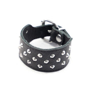 Kiotos - Bracciale in pelle con tre file di borchie - Erotiekvoordeel.nl