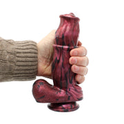 Kiotos Monstar - Benny - Silikonowy Dildo Fantazyjne - Długość 215 Mm - Średnica 55 Mm - Czerwono-czarne-Erotiekvoordeel.nl