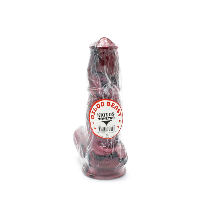 Kiotos Monstar - Benny - Silikonowy Dildo Fantazyjne - Długość 215 Mm - Średnica 55 Mm - Czerwono-czarne - Erotiekvoordeel.nl