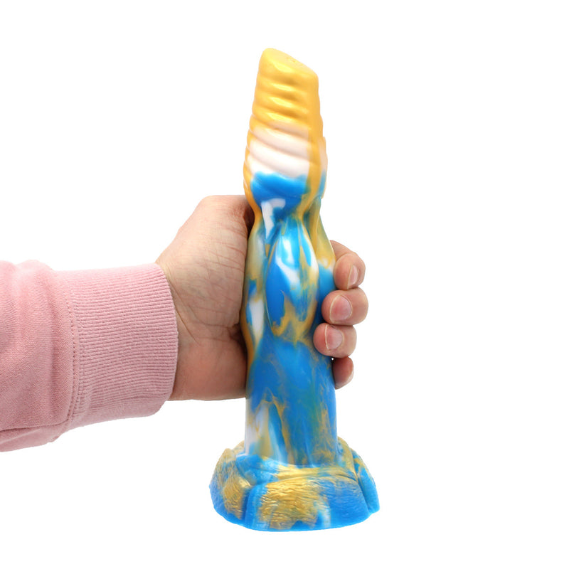 Kiotos Monstar - Dildo Beast 19 - 25 x 6 cm - Goud/Blauw/Wit-Erotiekvoordeel.nl