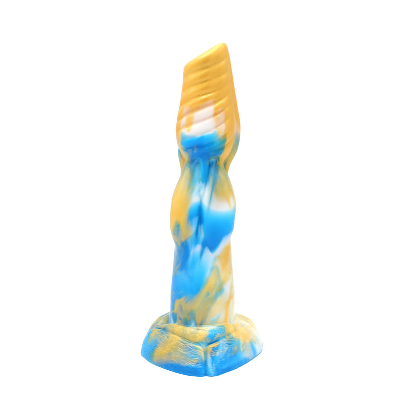 Kiotos Monstar - Dildo Beast 19 - 25 x 6 cm - Goud/Blauw/Wit-Erotiekvoordeel.nl
