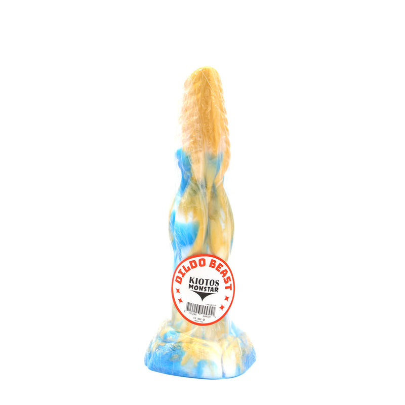 Kiotos Monstar - Dildo Beast 19 - 25 x 6 cm - Goud/Blauw/Wit-Erotiekvoordeel.nl