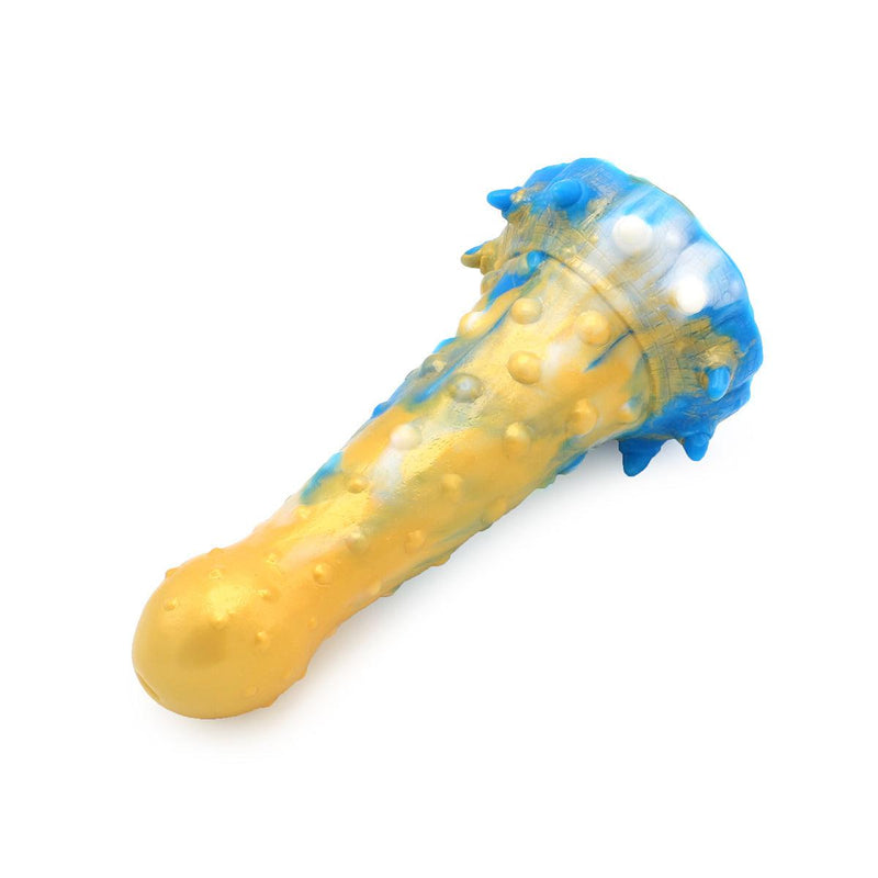 Kiotos Monstar - Dildo Beast 20 - Goud/Blauw/Wit-Erotiekvoordeel.nl