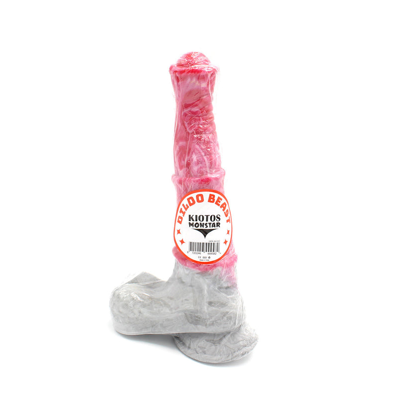 Kiotos Monstar - Fantasie Dildo Nr. 22 - 24,5 cm - Roze/Grijs/Wit-Erotiekvoordeel.nl