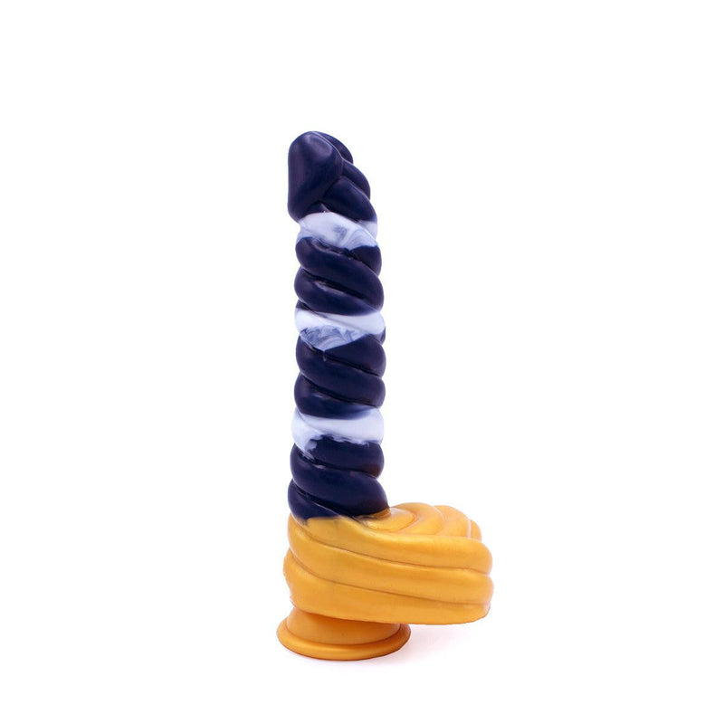 Kiotos Monstar - Dildo Beast 37 - 23.5 x 4 cm - Wit/Goud/Blauw-Erotiekvoordeel.nl