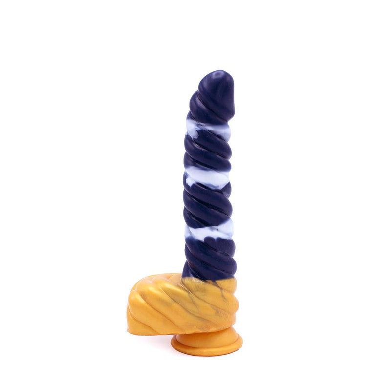 Kiotos Monstar - Dildo Beast 37 - 23.5 x 4 cm - Wit/Goud/Blauw-Erotiekvoordeel.nl