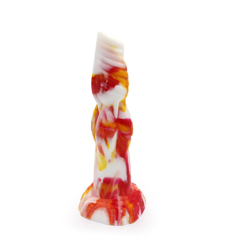 Kiotos Monstar - Fantasie Dildo nr. 12 - 25.5 x 6 cm - Rood/Oranje/Wit-Erotiekvoordeel.nl