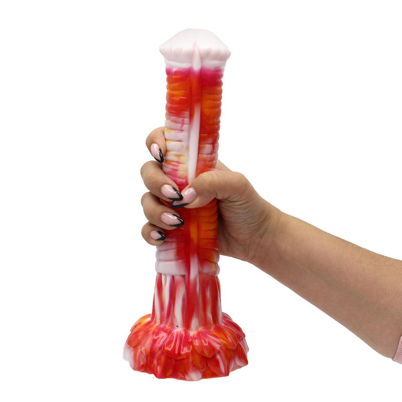 Kiotos Monstar - Fantasie Dildo Nr. 9 - 27 x 5.5 cm - Oranje/Wit/Rood-Erotiekvoordeel.nl