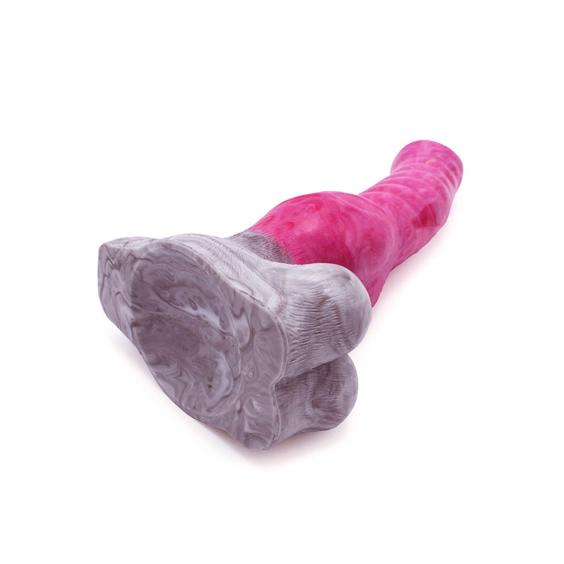Kiotos Monstar - Consolador anal Beast 42 - 25,5 x 4,8 cm - Blanco/Rojo/Gris-Erotiekvoordeel.nl
