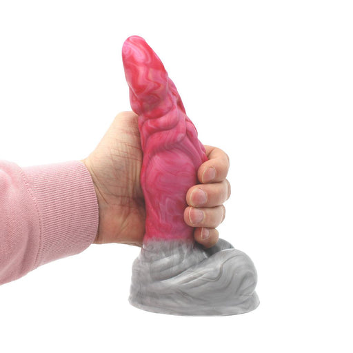 Kiotos Monstar - Dildo Beast 25 - 22 x 6 cm - Pink/Grey/White-Erotiekvoordeel.nl