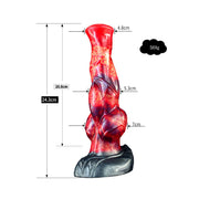 Kiotos Monstar - Fantazyjny Dildo Nr 75 - Drogon - Czerwony/fioletowy/czarny - Erotiekvoordeel.nl