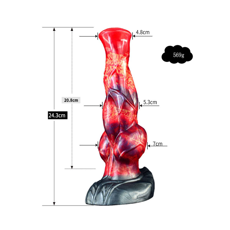 Kiotos Monstar - Fantazyjny Dildo Nr 75 - Drogon - Czerwony/fioletowy/czarny - Erotiekvoordeel.nl