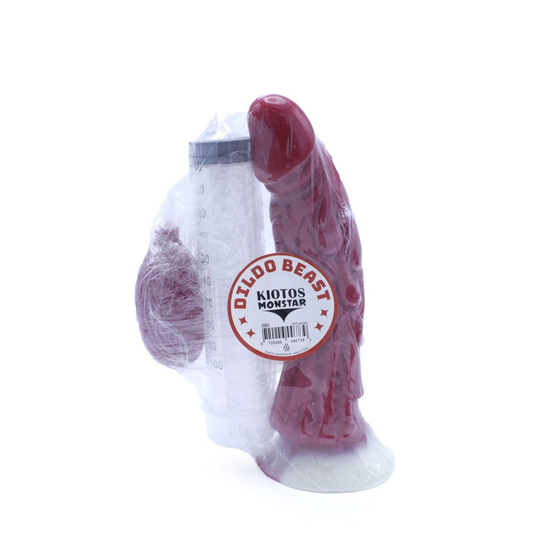 Kiotos Monstar - Squirting Dildo Beast No. 63 - 22 x 4.5 cm - Rood/Wit-Erotiekvoordeel.nl
