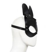 Kiotos - Mouse - Fetish Masker met Oortjes - PU Leer - Zwart-Erotiekvoordeel.nl