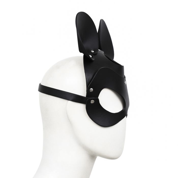 Kiotos - Mouse - Fetish Masker met Oortjes - PU Leer - Zwart-Erotiekvoordeel.nl
