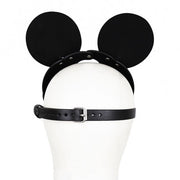 Kiotos - Mouse - Fetish Masker met Oortjes - PU Leer - Zwart-Erotiekvoordeel.nl