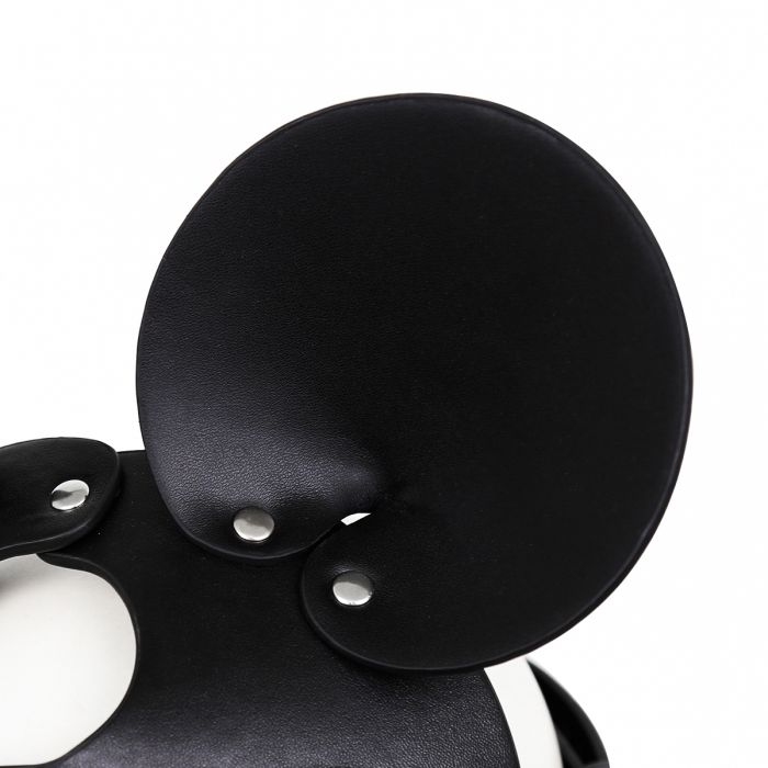 Kiotos - Mouse - Fetish Masker met Oortjes - PU Leer - Zwart-Erotiekvoordeel.nl