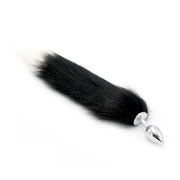 Kiotos - Stainless Steel Butt Plug With Faux Fox Tail - Black - Size S-Erotiekvoordeel.nl