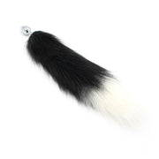 Kiotos - Stainless Steel Buttplug With Faux Fox Tail - Black - Size S-Erotiekvoordeel.nl