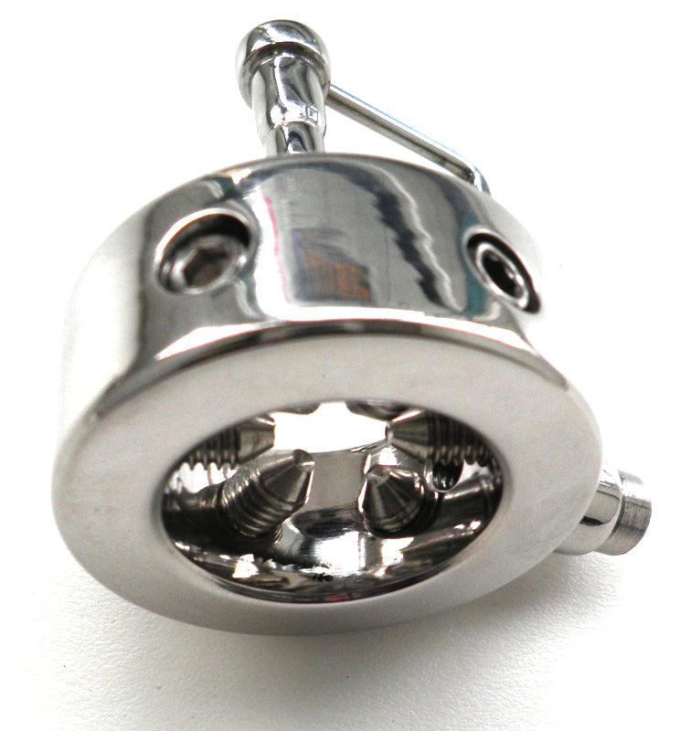 Kiotos - Anello fallico in acciaio inossidabile con viti regolabili e plug a siluro - Erotiekvoordeel.nl