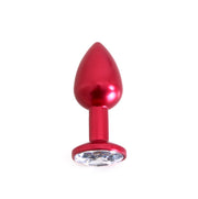 Kiotos - Red Aluminium Butt Plug With White Decorative Crystal-Erotiekvoordeel.nl