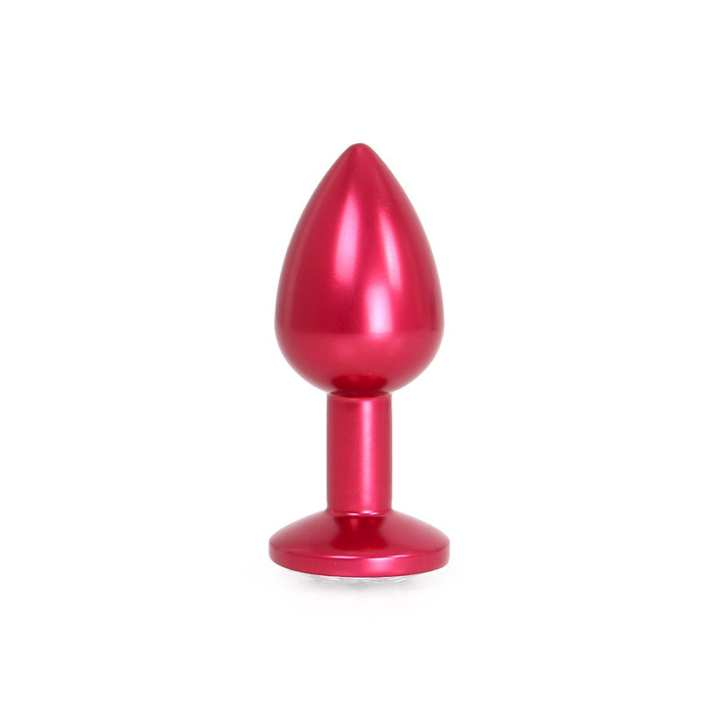 Kiotos - Red Aluminium Butt Plug with White Crystal-Erotiekvoordeel.nl
