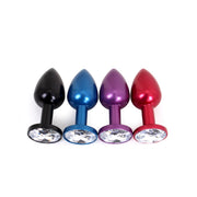 Kiotos - Red Aluminium Butt Plug With White Decorative Crystal-Erotiekvoordeel.nl