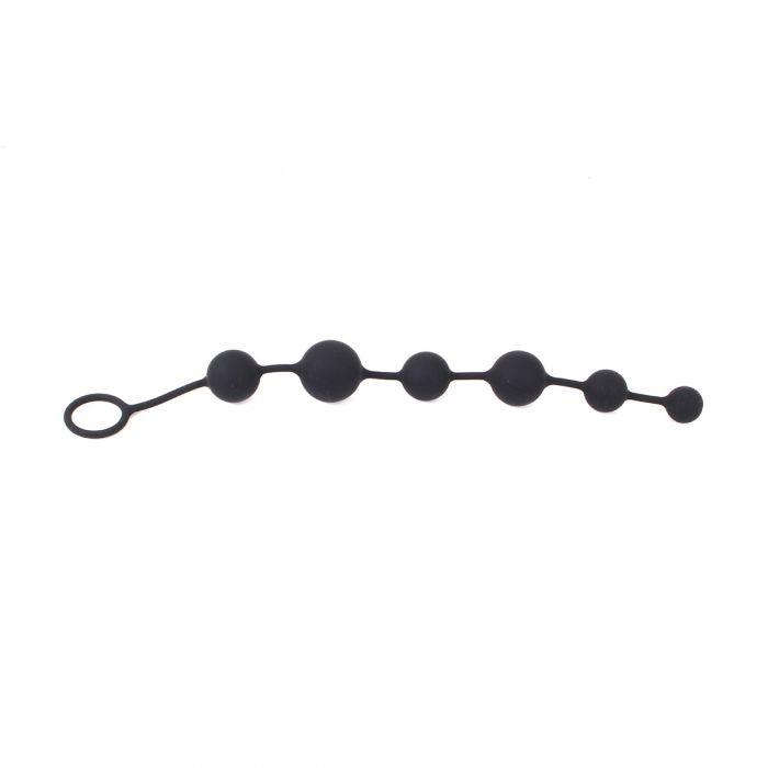 Kiotos - Collana anale in silicone con perline - 6 perline - Nero - Erotiekvoordeel.nl