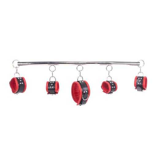 Kiotos - Spreidstang - Spreader Bar - Met Collar en 4 Kunstlederen Boeien-Erotiekvoordeel.nl