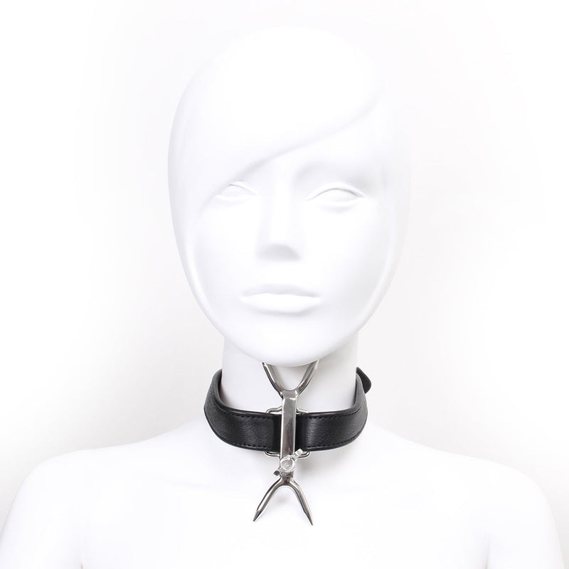 Kiotos - Posture Collar Met Verstelbare Dubbele Nekpinnen-Erotiekvoordeel.nl