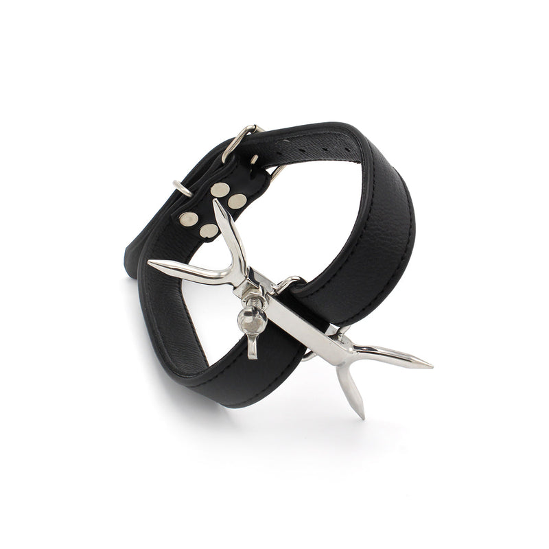 Kiotos - Posture Collar Met Verstelbare Dubbele Nekpinnen-Erotiekvoordeel.nl